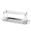 Chicken Leg Rack Detachable Foldable Stainless Steel Chicken Wing Rack with Drip Pan for Outdoor Household