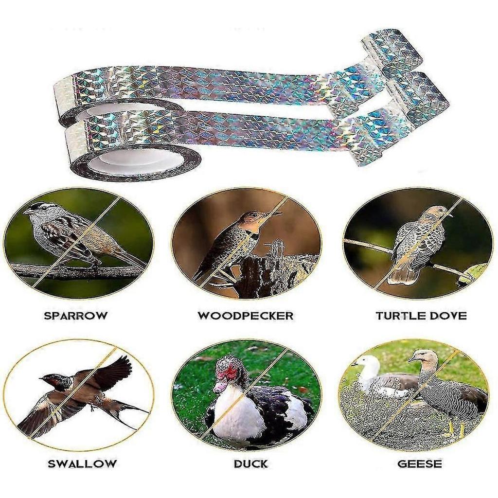 2 Pcs Bird Repellent Tape, Bird Deterrent Tape, Reflective Tape, Reflective Bird Tw