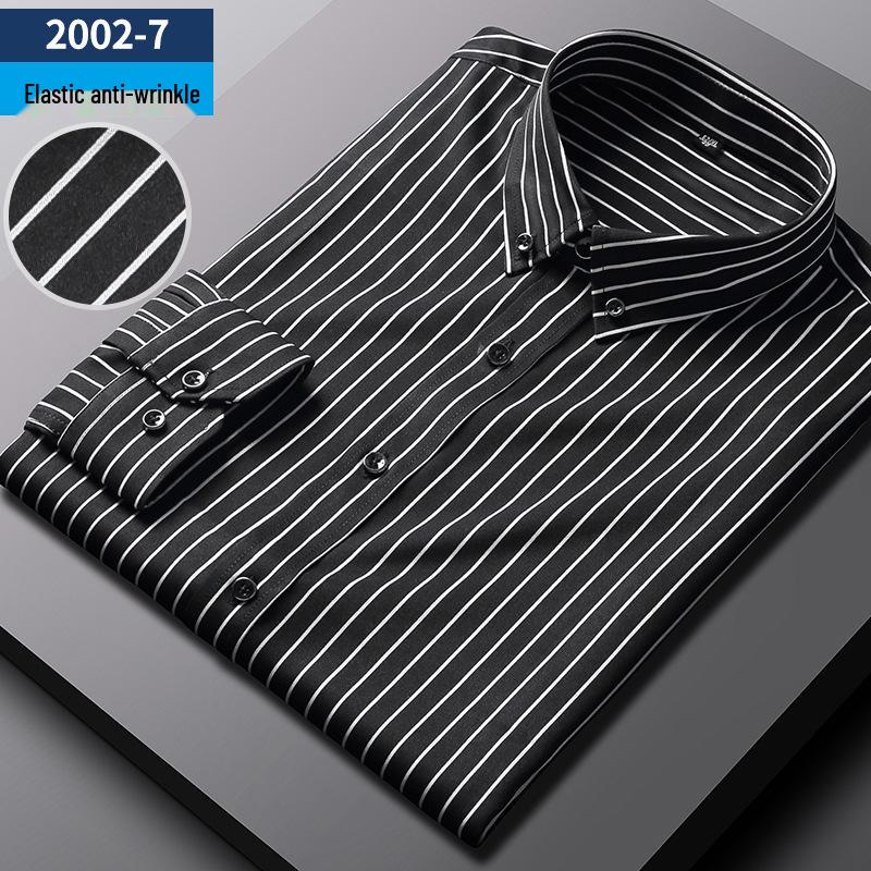 Herrskjorta i stretch för affärsbruk: Lång- eller kortärmad randig, Vår/Sommar-kollektion