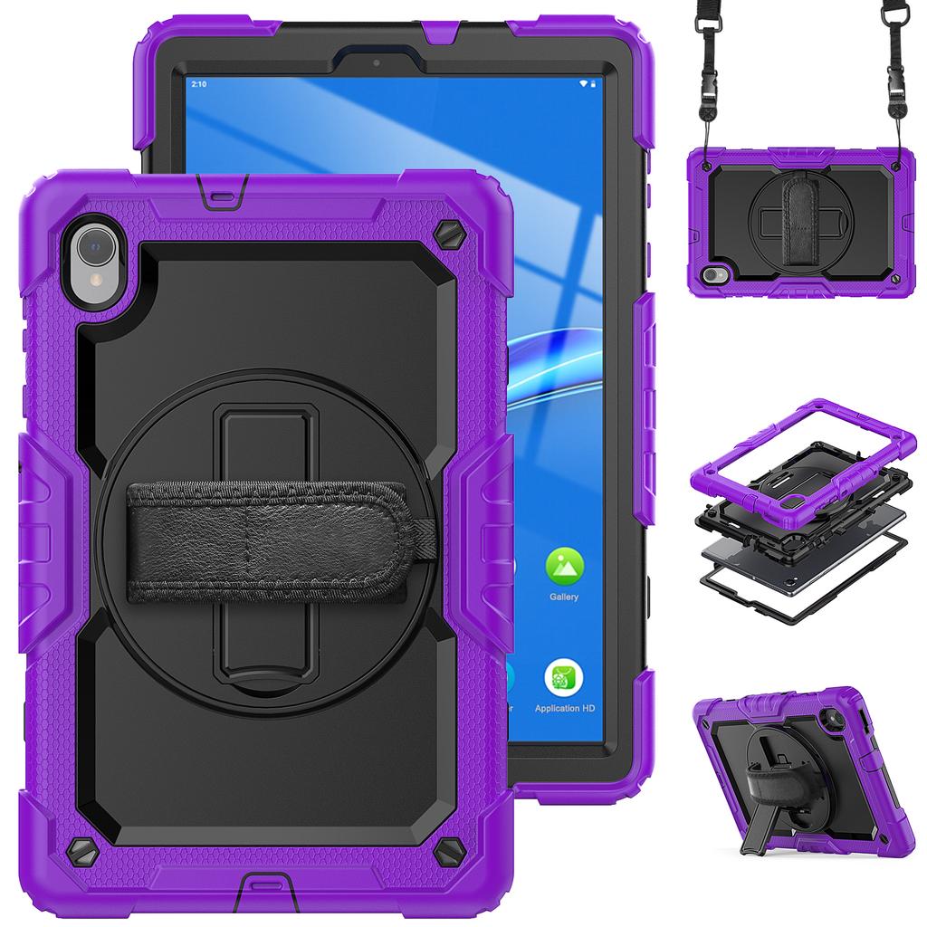 Capa com Suporte Rotativo Universal para Lenovo M10 Plus 2ª Geração TB-X606F X606X K10 TB-X6C6F X6C6X 10.3" com Protetor de Tela