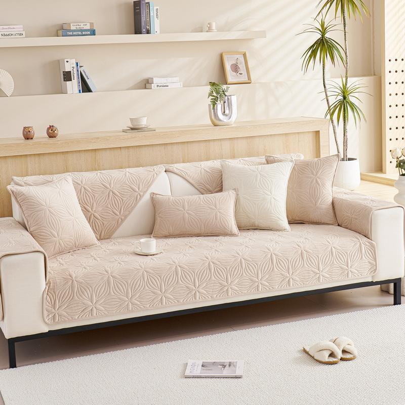 Winter Sofa Cushion Thickened Super Soft Plush Cushion Non-slip Leather Sofa Back Cushion Cover Nordic Simple