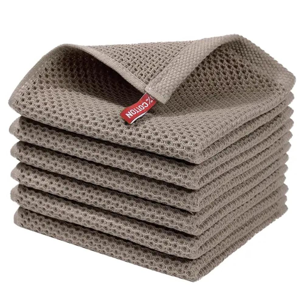 6PCS No Trace Honeycomb Absorbent Dish Tableware Kitchen Rag Towel Glass Cleaning Cleaning Tool Towel