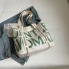Borsa in Tela con Alfabeto Thai Gentlewoman da Donna Nuova Moda 2024 Borsa a Mano Versatile Borsa a Spalla Crossbody Stile Street Borsa Tote Grande