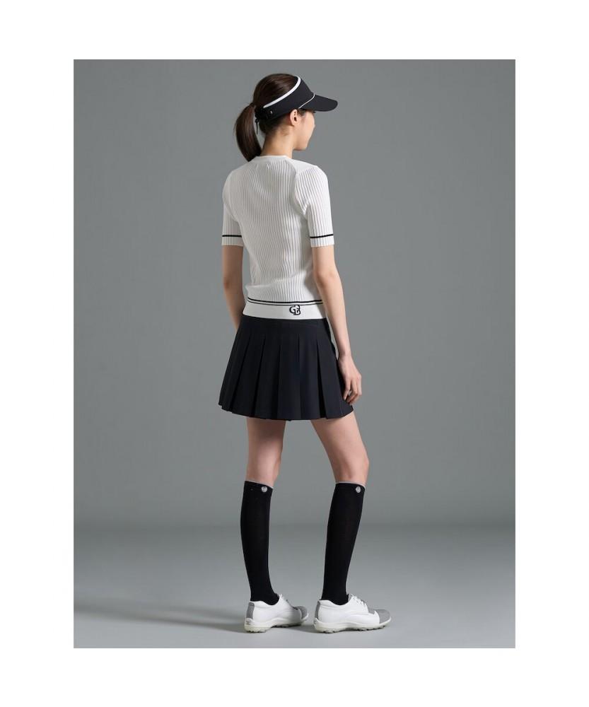 BEANPOLE GOLF [B_Under] Women'S Ribbed Mix Short Sleeve Pullover - White