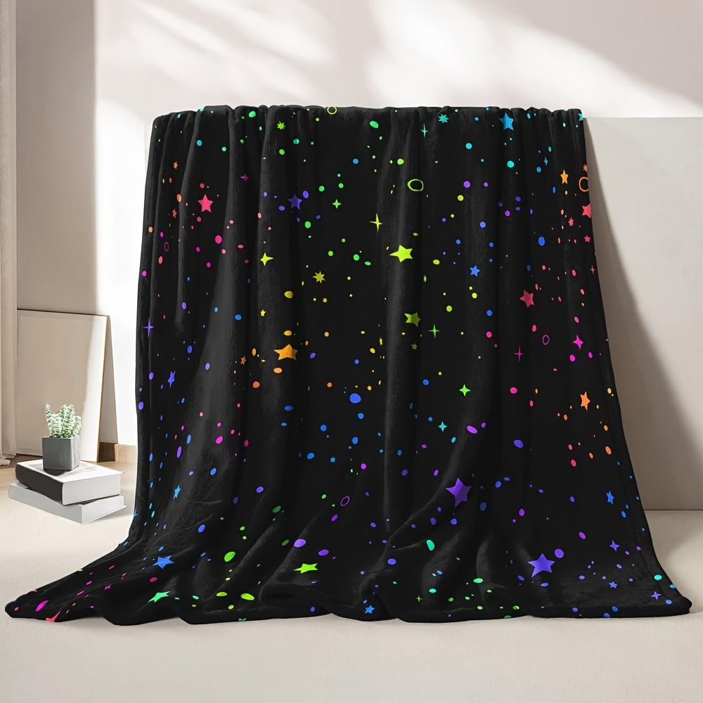 Starry Night Sky Print Decorative Throw Blanket for Sofa, Bed, Home Decor, Camping, Office, and Artistic Gift