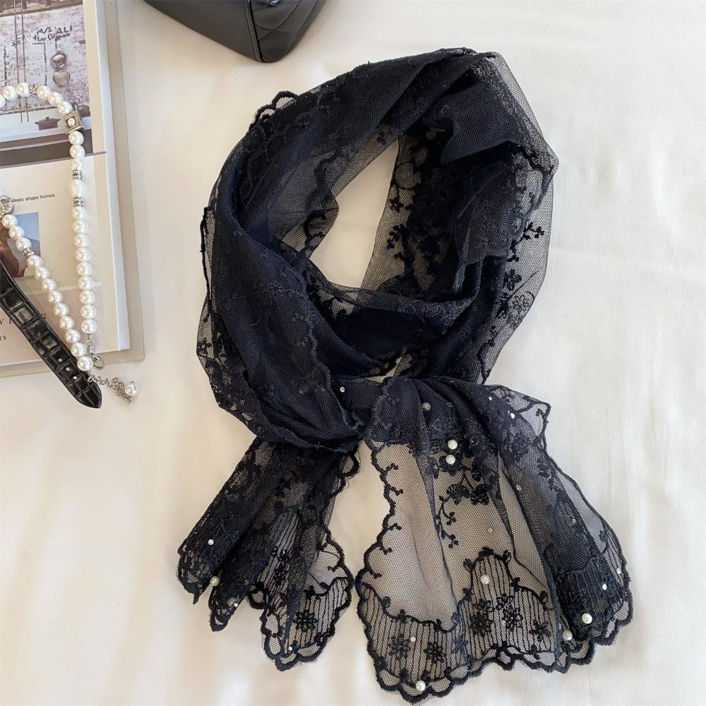 Retro Sunscreen Shawl Long Female Headscarf Versatile Women's Lace Scarf