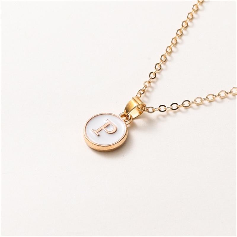 

Minimalist A-Z Letter Initial Enamel Necklace For Women Gold Color Alphabet Pendant Neck Chain Birthday Party Gifts Wholesale