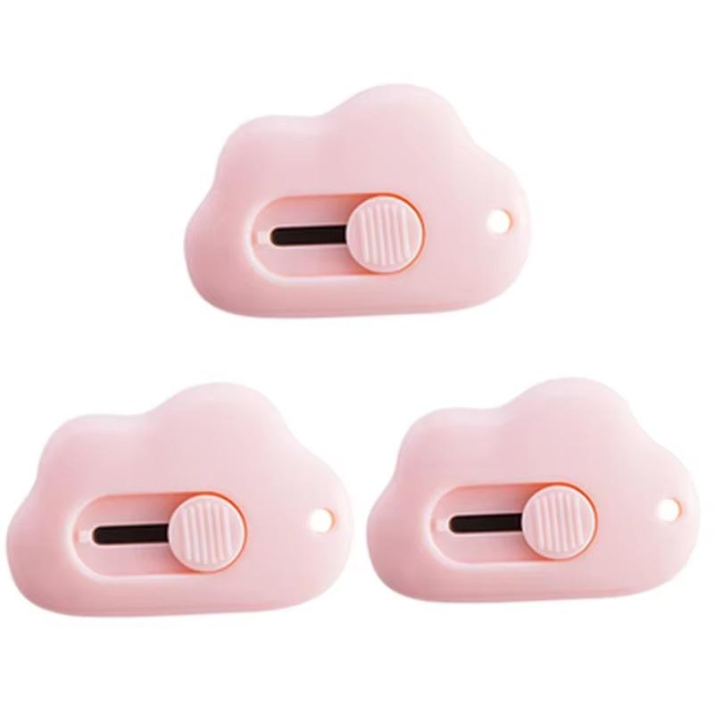 1-3 Piece Cuter Mini Clouds Utility Knife Knife Paper Cutter Art Pcreative Cloud Cute Cartoon Box Knife Stationery Tape Cutter Three-color Optional
