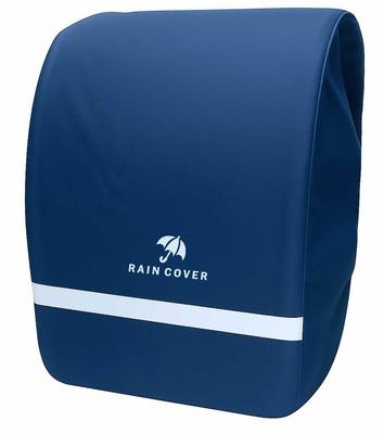 MOTIFBANK DESIGN School Backpack Rain Cover with Reflective Rain and Convenient Storage Pouch Cover One-Color Tape, Mark, (Navy)