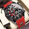 Herrenuhr Kalender Chronograph Wasserdicht Leuchtend Armbanduhr Silikon Quarzuhren