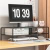 Dual Deck Computer Monitor Rising Holder Pc Screen Stand Bracket Desktop Keyboard Mouse Laptop Storage Organizer Riser Shelf