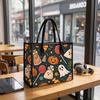 Cute Halloween Pattern Tote Bag Fashion Trendy Portable Daily Use Casual Shopping Handbag