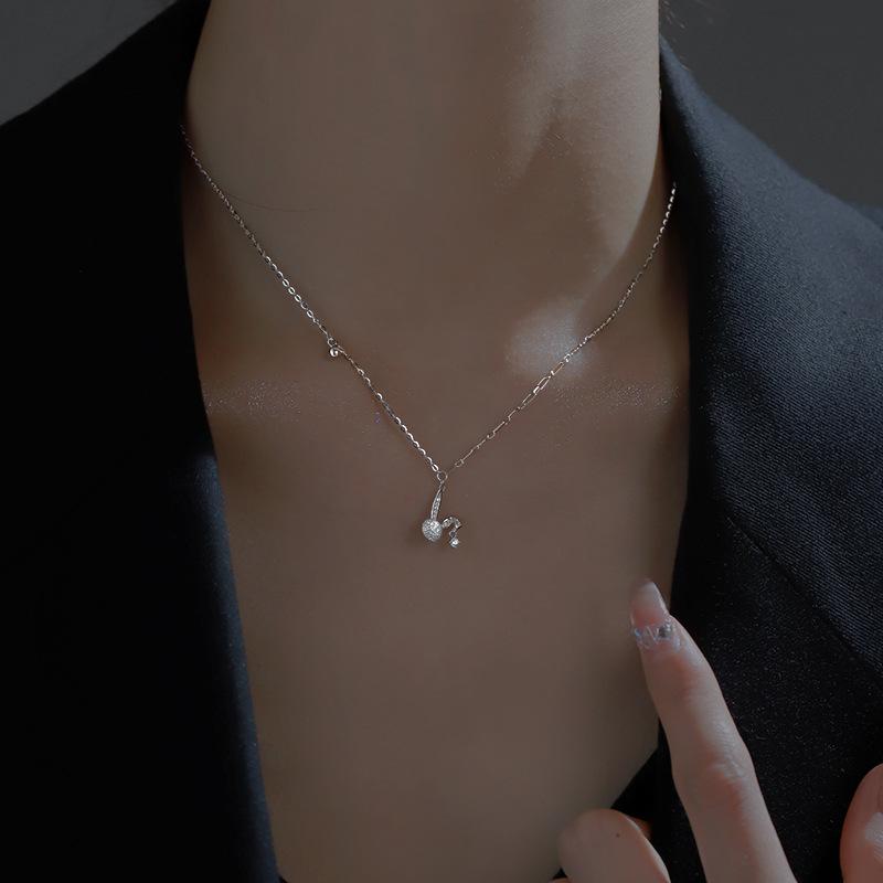 Cute Bunny Necklace Female Design Girl Heart Single Diamond Zircon Zodiac Rabbit Collarbone Chain Girlfriend Gift