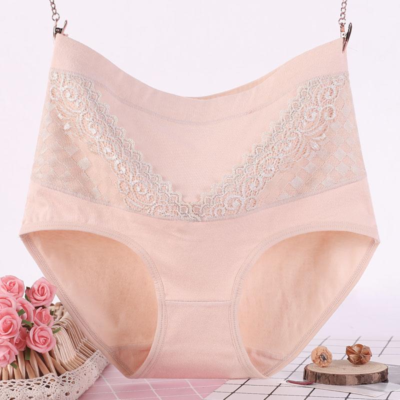 Plus Size Women's Year of Life Cotton High Waisted Lace Red Triangle Panties
