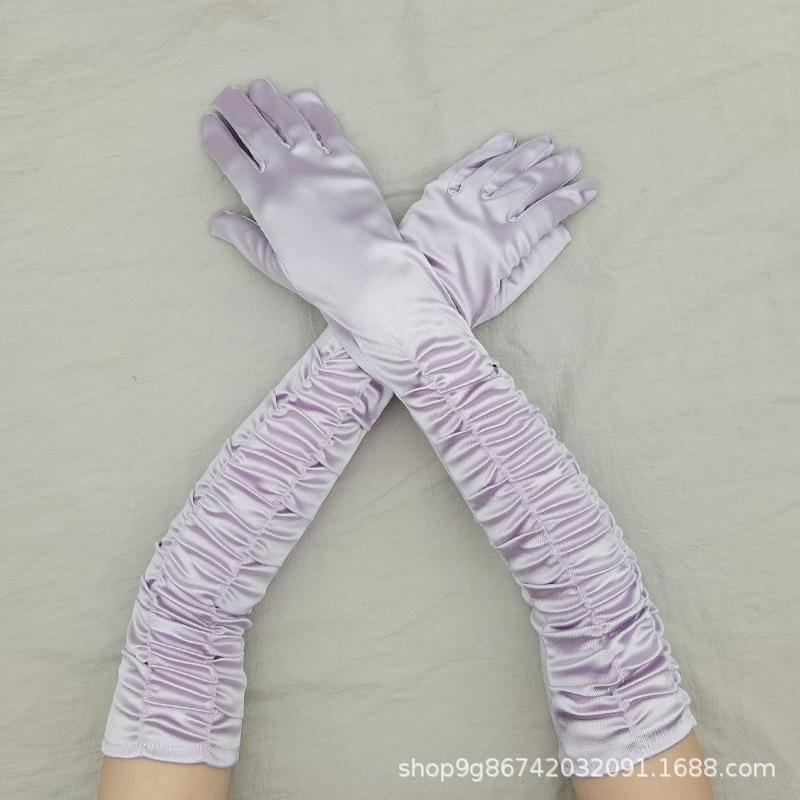 Satin Satin Gloves Long Ladies Halloween Gloves Sexy Dinner Gloves Wedding Gloves Matte Satin Gloves