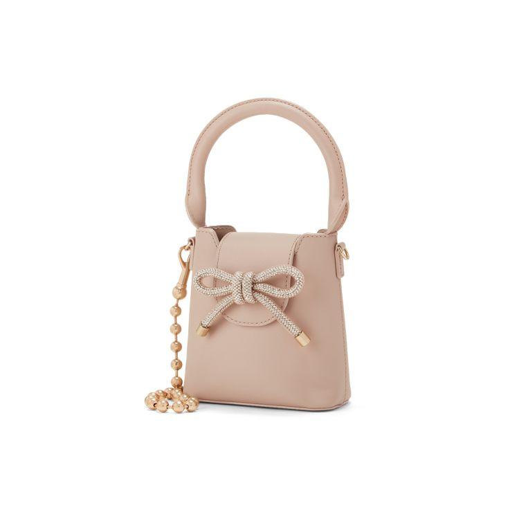 Charles & Keith Mini Bow Leather Handbag Crossbody Bag Women handbags Lilac Nude SL2-50270968