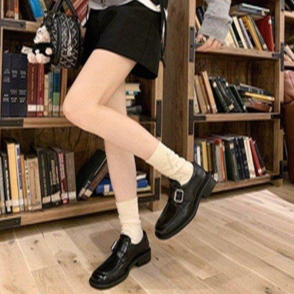 [Youshilai] Temperament thick heel small square head loafers women's 2025 spring new fashion casual versatile single shoes