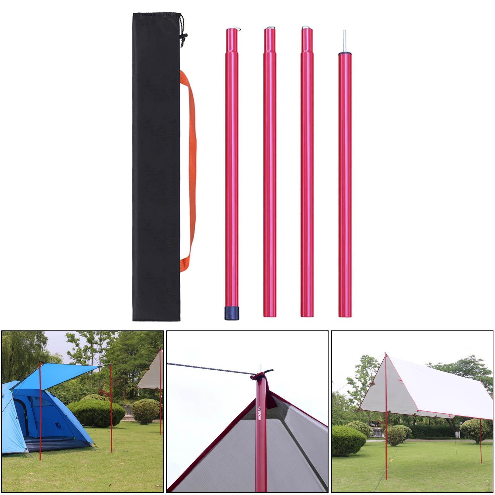 2M Tent Tarp Poles Set Folding Adjustable Heavy Duty Metal Accessories for Headroom Canopy красный