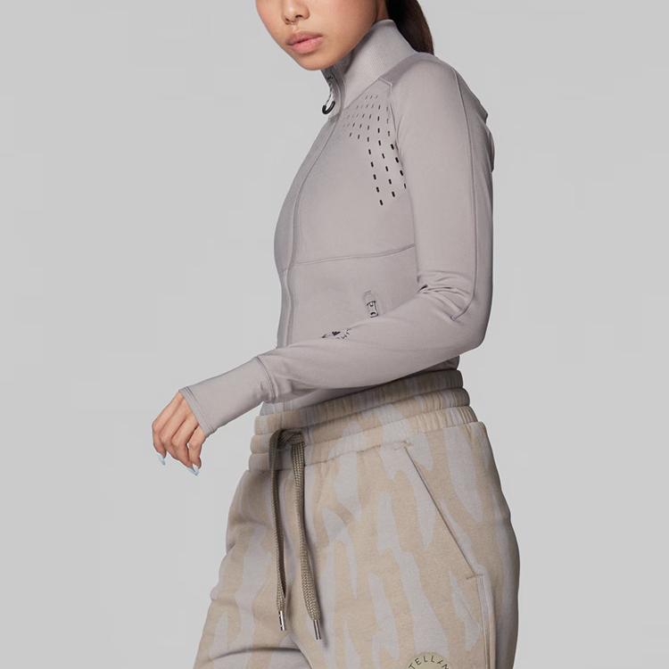 adidas Stella McCartney Truepurpose Midlayer Soft Comfortable Long Sleeve Jacket Women Jackets Gray GL5293