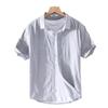 Men's Short Sleeve Breathable White Linen Shirt