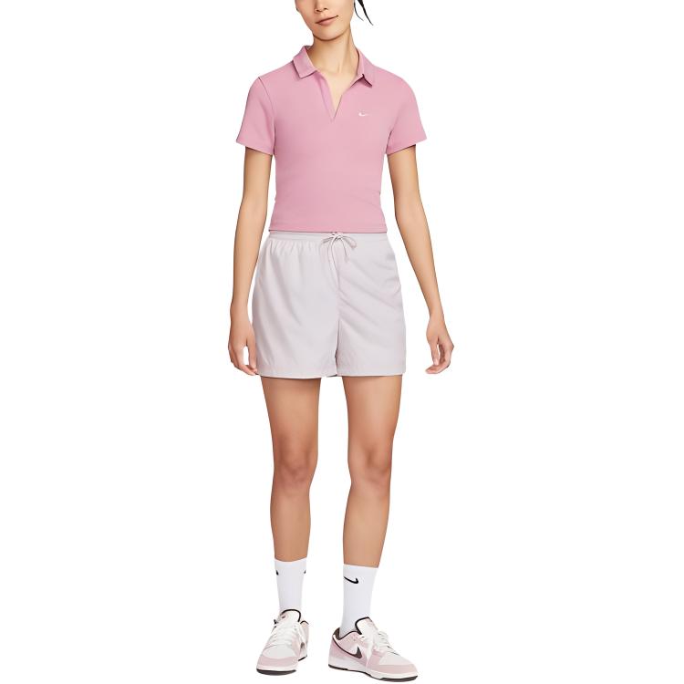 Nike Sportbekleidung Essentials Serie Poloshirt Damen Tops Rosa DV7885699