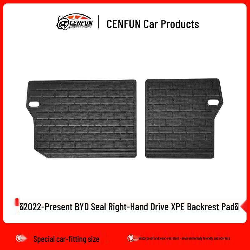 Eco-Friendly, Wear-Resistant BYD Seal RHD Car Mats: Waterproof Front, Rear, and Trunk Liners with Backrest Protection