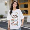 2026 Hello Kitty Cartoon Printed Short Sleeve Summer Comfortable Summer Womens Tshirt Loose and Fashionable