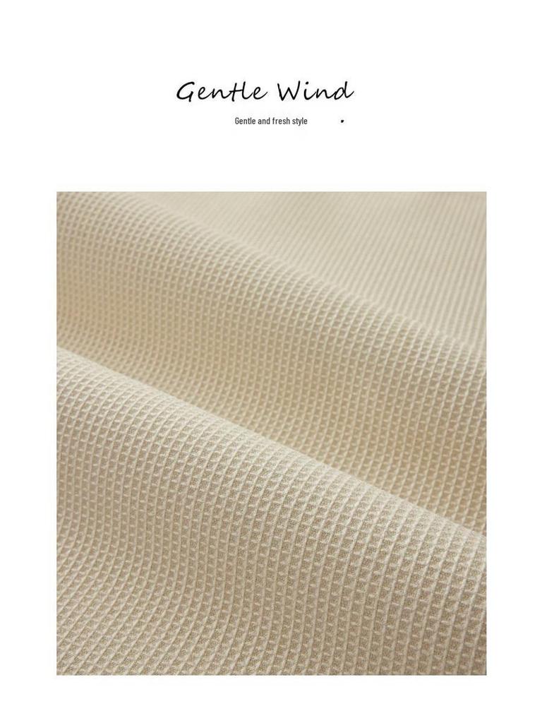 Cream Waffle Solid Sofa Cushion: Universal, Soft, Skin-Friendly, Waterproof & Non-Slip.