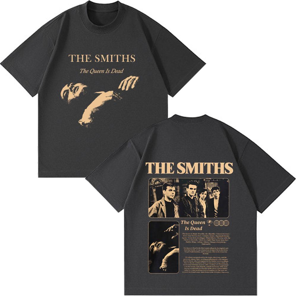 

The Smiths The Queen Is Dead Футболки больших размеров с коротким рукавом Инди 1980-х Футболка Моррисси Мужская винтажная рок-группа Тренд L