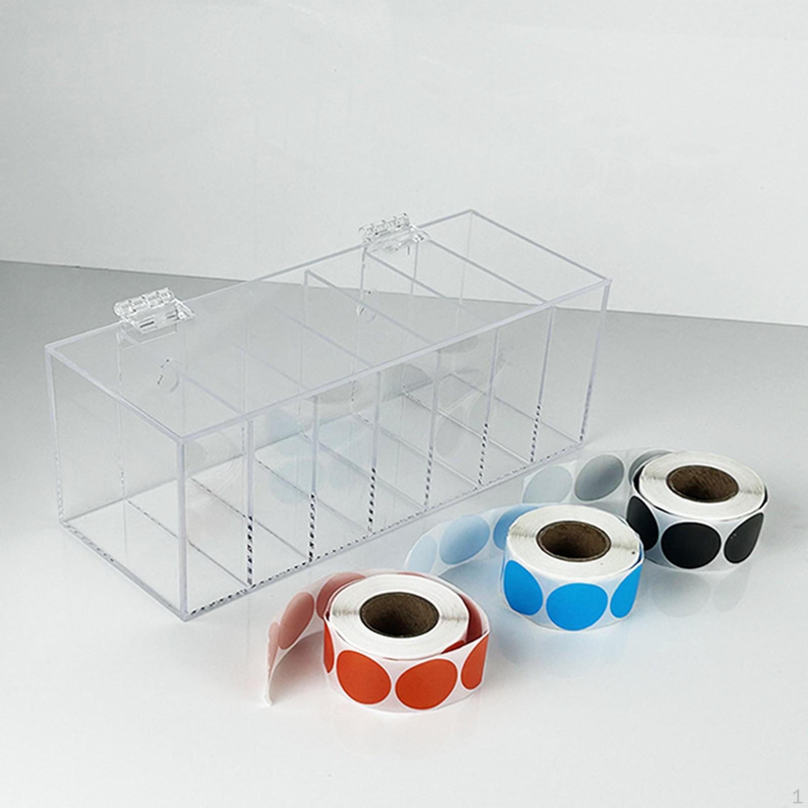 

Акриловый органайзер для наклеек, диспенсер для этикеток, настольные или настенные аксессуары для домашнего офиса 225x89x89mm