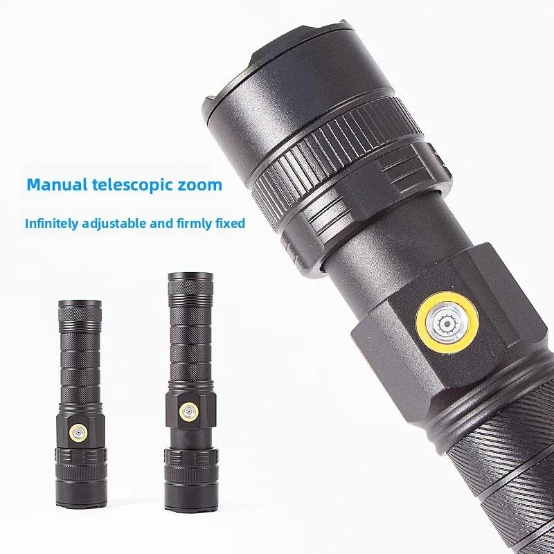 Outdoor P11 Super Bright Flashlight - Type-C Rechargeable, Telescopic Zoom, Searchlight Function, Emergency Tactical Flashlight
