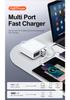 6-Port USB Fast Charger with Digital Display for Phones, Tablets, and Laptops