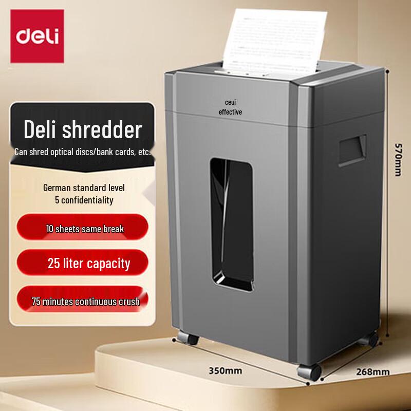 

Deli 9904 Multifunction Cross-Cut Office Shredder CN plug (adapter included)