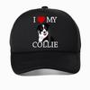 I Love My Border Collie Dog Print Pattern Baseball Cap Birthday Gift Cartoon Collie Dog Golf Hat Unisex Adjustable Snapback Hats
