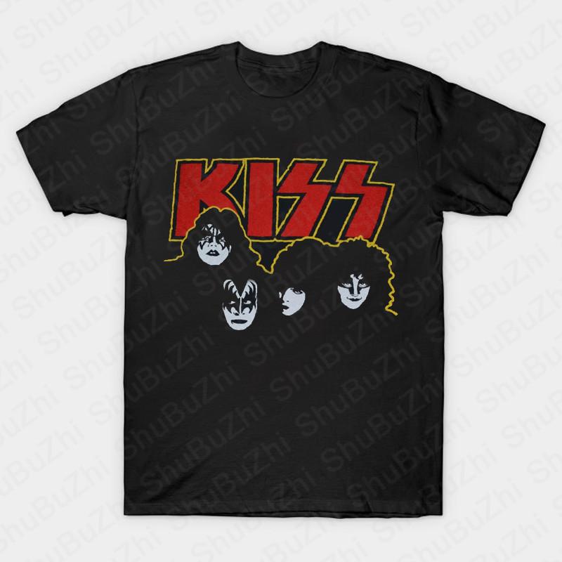 KISS Hiss Cat Parody Funny Tshirts Rock Meow Group Men T Shirt KISS Rock Roll Man Cotton T-Shirt Drop Shipping