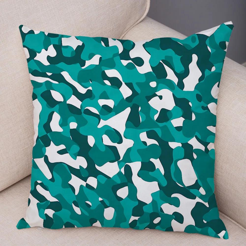 

Nordic Style Military Green Camouflage Cushion Cover Decor Geometric Pillowcase Soft Plush Pillow Case for Sofa Home Car 45x45cm 12x12Inch