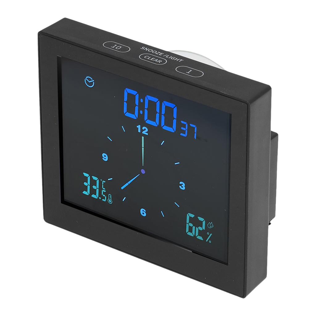 5in Wall Shower Clock Digital Timer Alarm Temperature Humidity Display Waterproof for Home