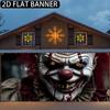 1 pezzo striscione da garage 2D piatto per cattivi di Halloween - design horror con occhi luminosi