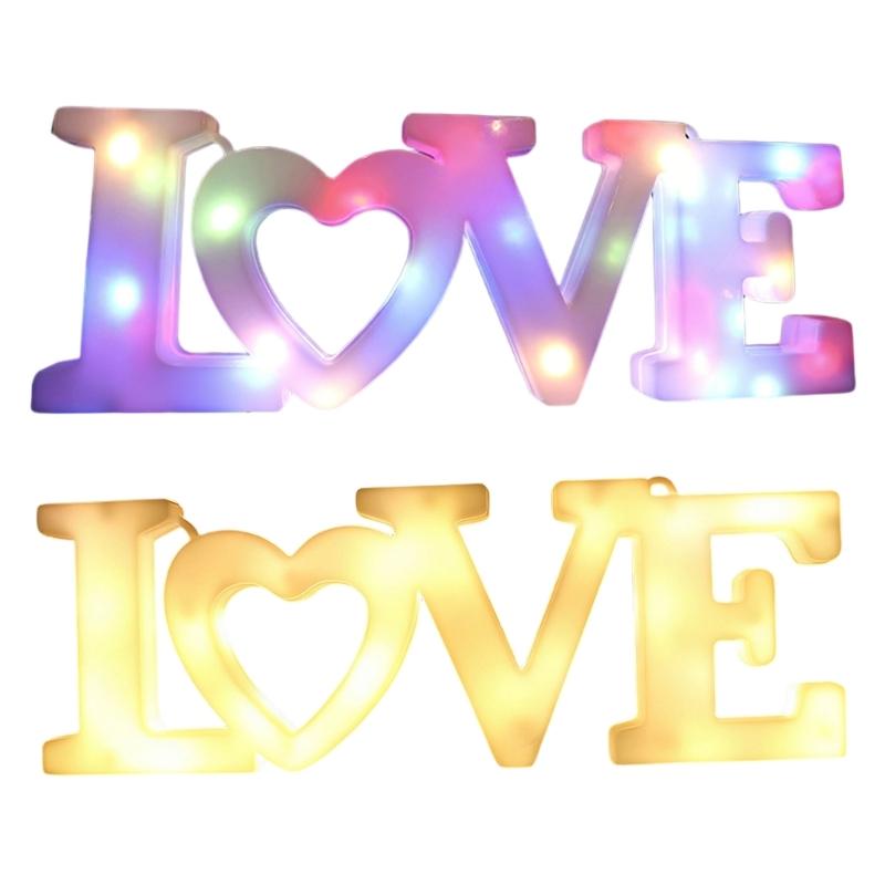 LED Illuminated LOVE Letter Sign Shatterproof PVC Glowing LOVE Letter Decoration for Wedding Valentine's Day Anniversary