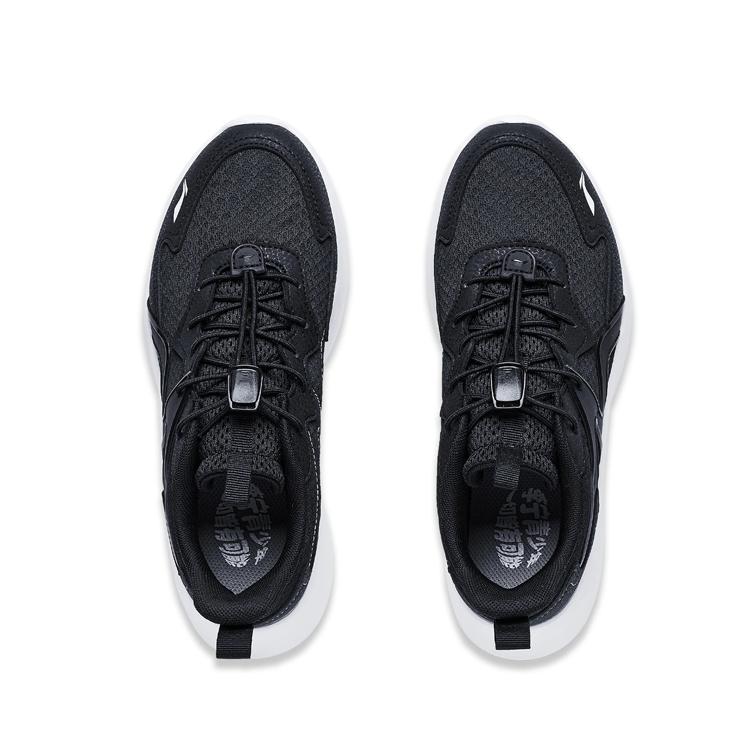 Li Ning Kids Ling Yue 3.5 Zapatillas Casuales Cómodas Duraderas Zapatos para Niños Negro YKCT114-1
