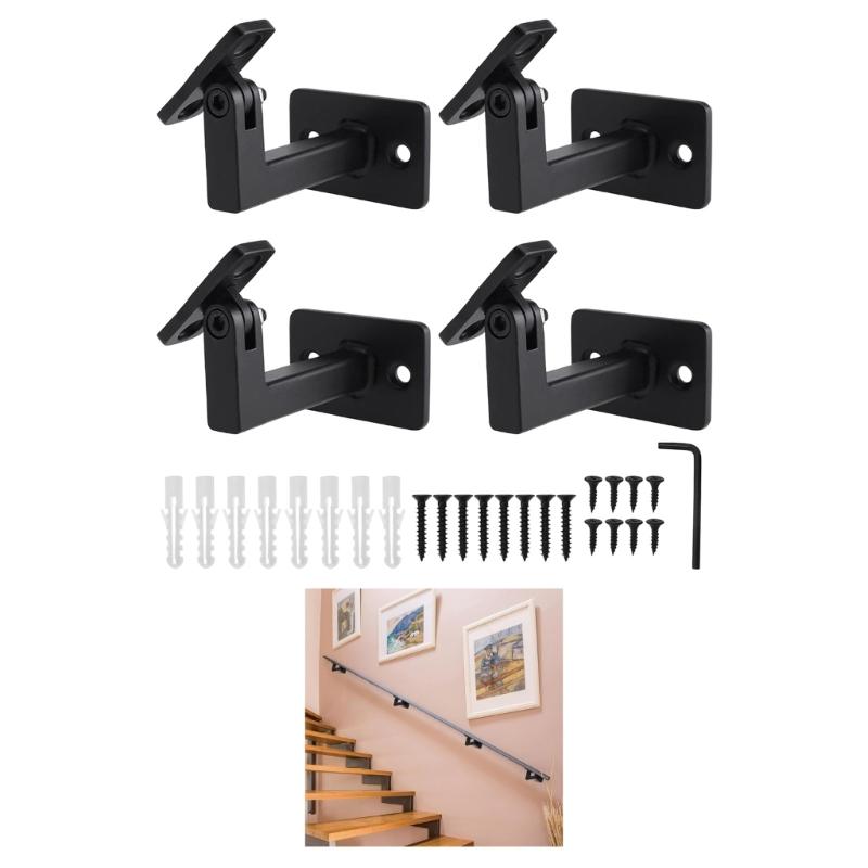 Verstellbare Handlaufhalterung Wandmontierte Treppengeländerhalterungen mit Montagehardware für Treppen, Schlafzimmer, Flure