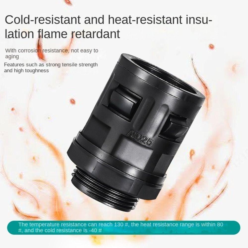 AD15.8 Plastic Corrugated Pipe Joint Black Multisize Plastic Tube Connector Nylon Joint PP Corrugated Pipe