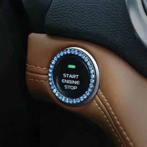 

Car One-click Start Button Interior Engine Ignition Start Stop Button Protective Cover Crystal Decoration Car Accessories amagi