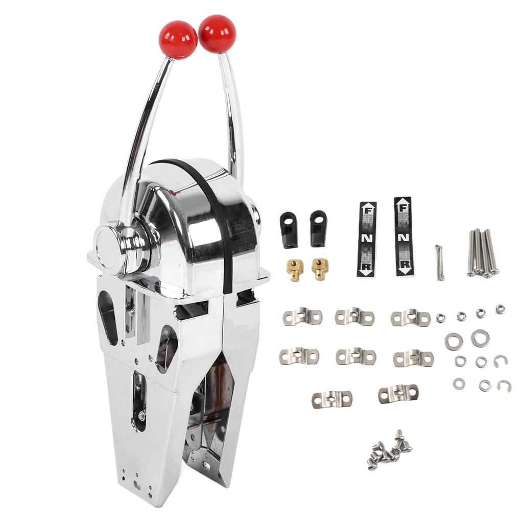 Boat Engine Control Zinc Alloy Dual Lever Handle Outboard Device for Repair Refurbishment