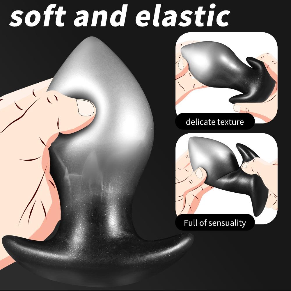 Butt Plug Silicone Anal Dilator Wearable Soft Liquid Silicone Adult Toy for Men Women