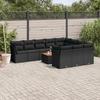 VidaXL Garden Lounge Set 11 Pcs with Cushions Black Wicker 3223836
