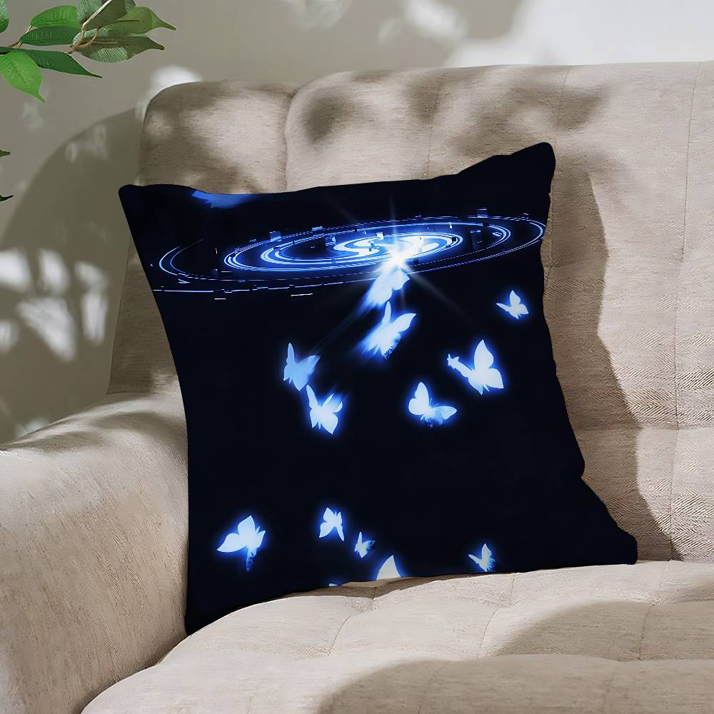 Quiet And Ethereal Blue Customizable Square Pillowcases Stylish And Soft Perfect For Beds Cars And Sofas