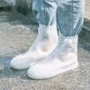 Rain Shoe Covers, Unisex Waterproof Overshoes, Flexible Thickened Wear-Resistant Flat High-Top Portable Rain Shoe Covers XXXL