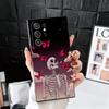Floral Skull Flower Skeleton Soft Phone Case for Samsung Galaxy S26 S25 Edge S24 Ultra S23 Plus S22 S21 FE S20 Black Cover Back