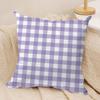 Simple purple plaid print Cushion Cover Soft Plush Fabric DoubleSided Printed Cushion Covers for All Seasons Home Decor